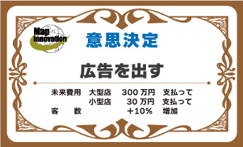 財務戦略うどん屋さんゲームのカード：広告を出す